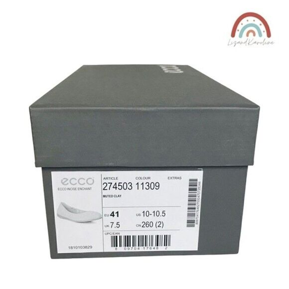 New! ECCO Incise Enchant Ballerina Leather Muted Clay Ballet Flats 10-10.5 EU41 - Picture 11 of 12